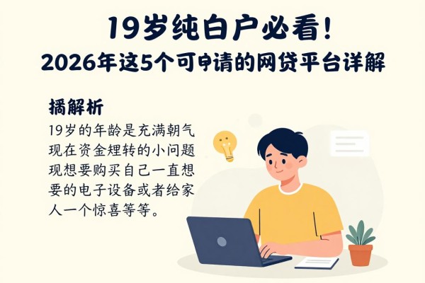 19岁纯白户必看！2026年这5个可申请的网贷平台详解