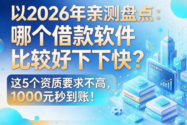 2026年亲测盘点：哪个借款软件比较好下款快？这5个资质要求不高，1000元秒到账！