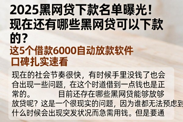 2025黑网贷下款名单曝光!现在还有哪些黑网贷可以下款的?这5个借款6000自动放款软件口碑扎实速看