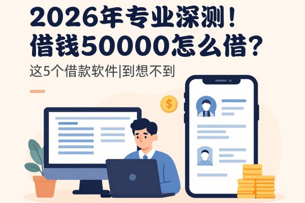 2026年专业深测！借钱50000怎么借？这5个借款软件门槛低到想不到