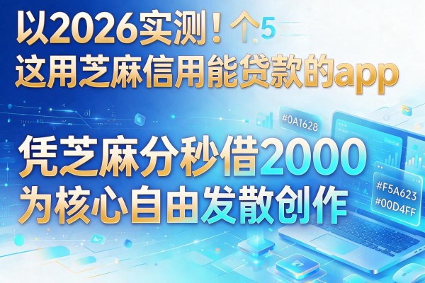2026实测！这5个用芝麻信用能贷款的app，凭芝麻分秒借2000