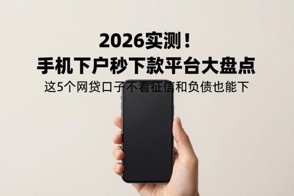 2026实测!手机下户秒下款平台大盘点,这5个网贷口子不看征信和负债也能下
