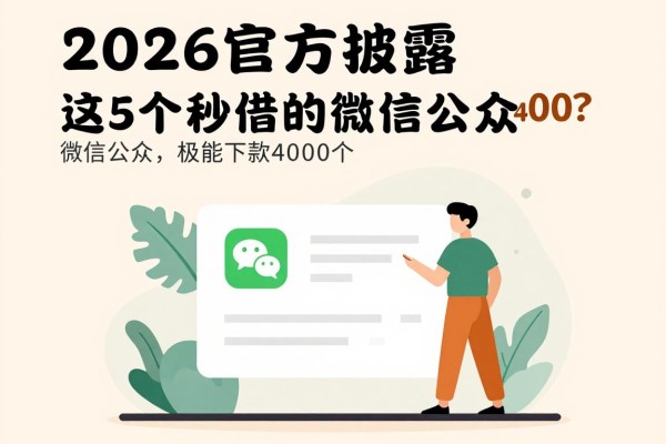 2026官方披露！这5个秒借1000的微信公众号，竟能极速下款4000？