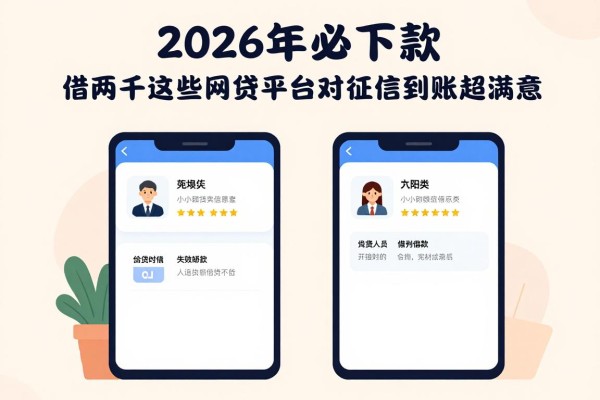 2026年必下款！借两千这些网贷平台对征信要求不高，火速到账超满意