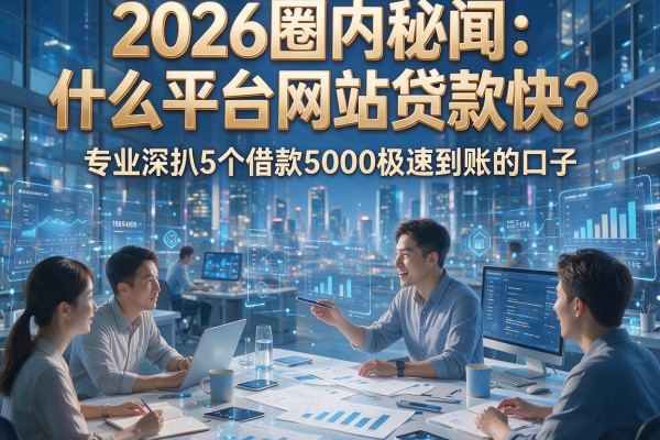 2026圈内秘闻：什么平台网站贷款快？专业深扒5个借款5000极速到账的口子！