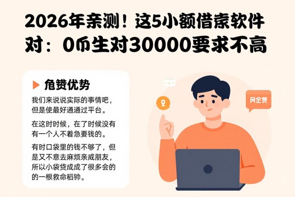 2026年亲测！这5个小额借款软件对30000要求不高，堪称最好通过的网贷