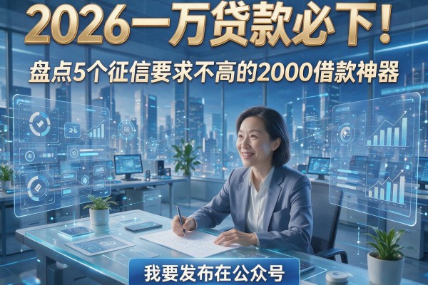 2026一万贷款必下！盘点5个征信要求不高的2000借款神器
