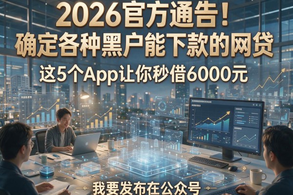2026官方通告！确定各种黑户能下款的网贷，这5个App让你秒借6000元