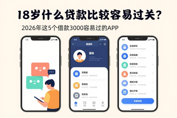 18岁什么贷款比较容易过关？2026年这5个借款3000容易过的APP必备