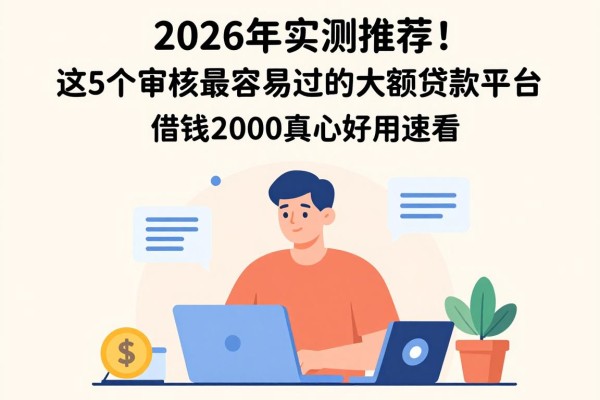 2026年实测推荐！这5个审核最容易过的大额贷款平台，借钱2000真心好用速看