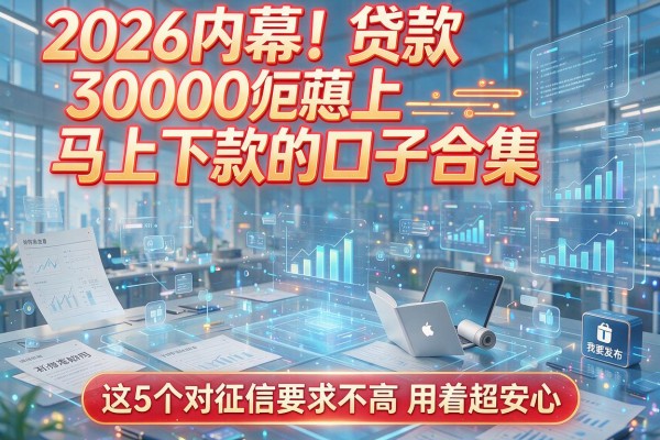 2026内幕！贷款3000马上下款的口子合集，这5个对征信要求不高用着超安心