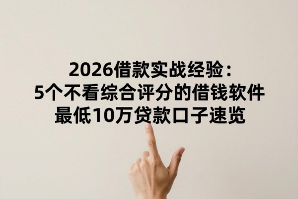 2026借款实战经验:5个不看综合评分的借钱软件,最低10万贷款口子速览