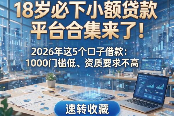 18岁必下小额贷款平台合集来了！2026年这5个口子借款1000门槛低、资质要求不高，速转收藏