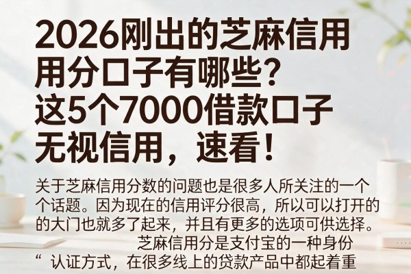 2026刚出的芝麻信用分口子有哪些?这5个7000借款口子无视信用,速看!