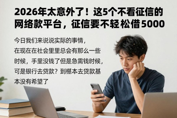 2026年太意外了！这5个不看征信的网络借款平台，征信要求不高轻松借5000