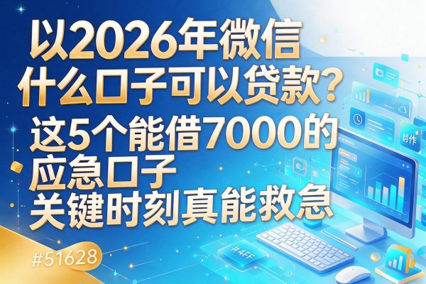 2026年微信什么口子可以贷款？这5个能借7000的应急口子关键时刻真能救急