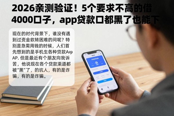 2026亲测验证!5个要求不高的借款4000口子,app贷款口子都黑了也能下