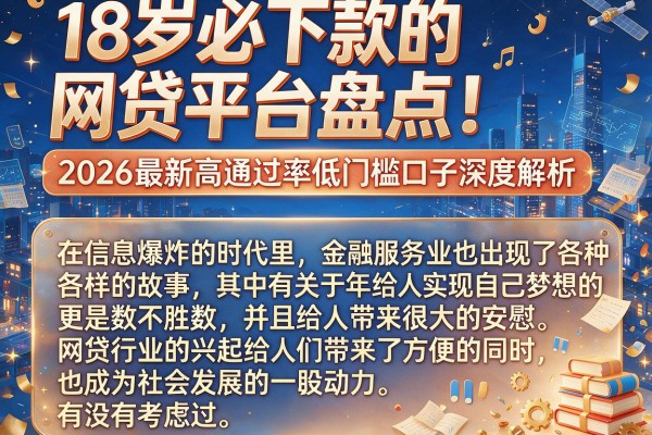 18岁必下款的网贷平台盘点！2026最新高通过率低门槛口子深度解析