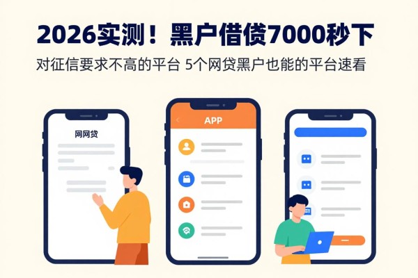 2026实测！黑户借钱7000秒下、对征信要求不高的APP，这5个网贷黑户也能贷款的平台速看