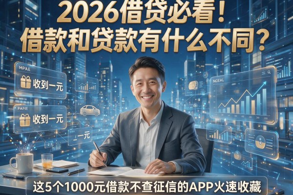 2026借贷必看!借款和贷款有什么不同?这5个1000元借款不查征信的APP火速收藏!