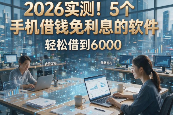 2026实测！5个手机借钱免利息的软件，轻松借到6000