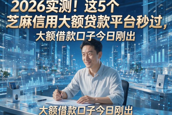 2026实测！这5个芝麻信用大额贷款平台秒过，大额借款口子今日刚出
