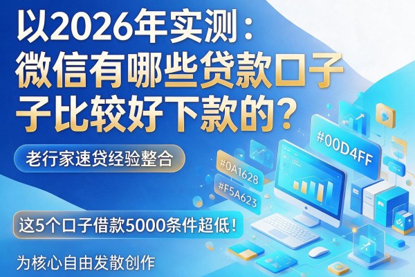 2026年实测：微信有哪些贷款口子比较好下款的？老行家速贷经验整合，这5个口子借款5000条件超低！