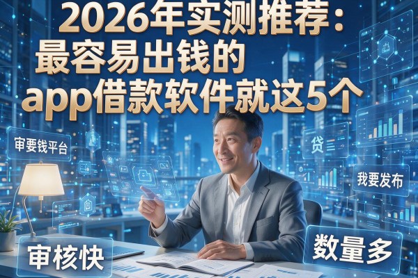 2026年实测推荐:最容易出钱的app借款软件就这5个,审核快、数量多!