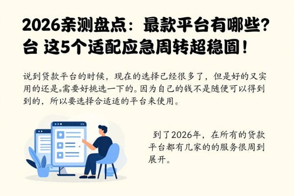 2026亲测盘点:最好用的贷款平台有哪些?这5个适配应急周转超稳妥!