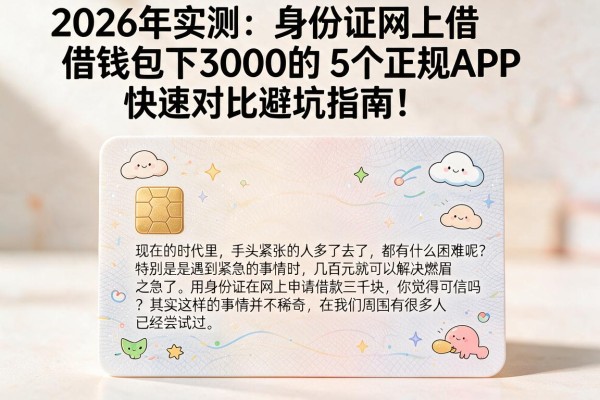 2026年实测:身份证网上借钱包下3000的5个正规APP,快速对比避坑指南!