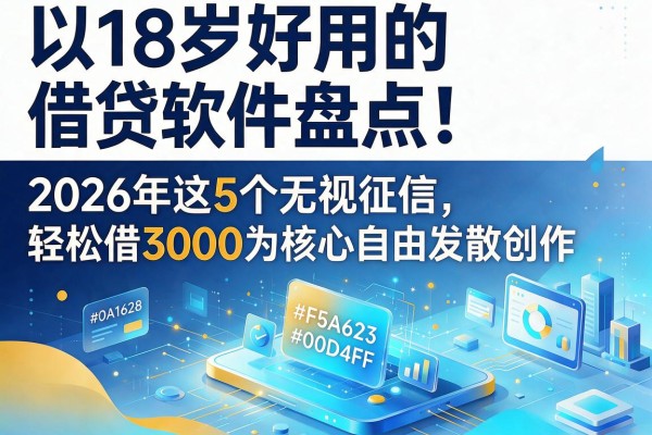 18岁好用的借贷软件盘点！2026年这5个无视征信，轻松借3000