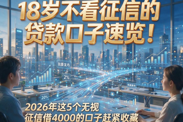 18岁不看征信的贷款口子速览！2026年这5个无视征信借4000的口子赶紧收藏
