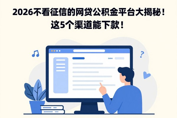 2026不看征信的网贷公积金平台大揭秘!这5个渠道还能下款
