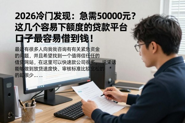 2026冷门发现:急需50000元?这几个容易下额度的贷款平台口子最容易借到钱!