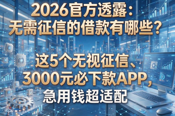 2026官方透露:无需征信的借款有哪些?这5个无视征信、3000元必下款APP,急用钱超适配