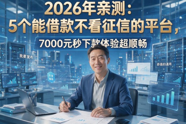 2026年亲测：5个能借款不看征信的平台，7000元秒下款体验超顺畅