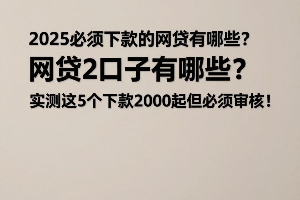 2025必须下款的网贷口子有哪些？实测这5个下款2000起但必须审核！