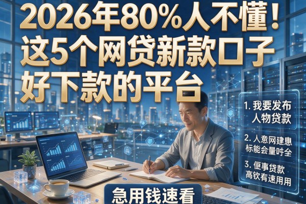 2026年80%人不懂！这5个网贷新款口子好下款的平台，急用钱速看