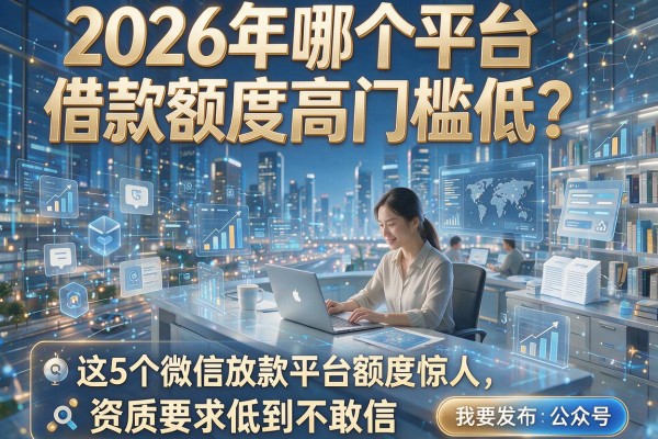 2026年哪个平台借款额度高门槛低？这5个微信放款平台额度惊人，资质要求低到不敢信！