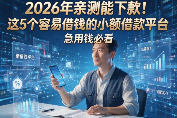 2026年亲测能下款！这5个容易借钱的小额借款平台，急用钱必看