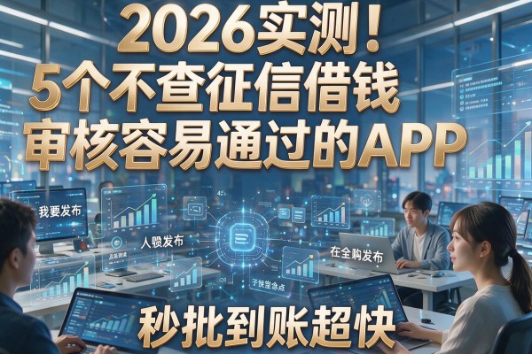 2026实测！5个不查征信借钱审核容易通过的APP，秒批到账超快