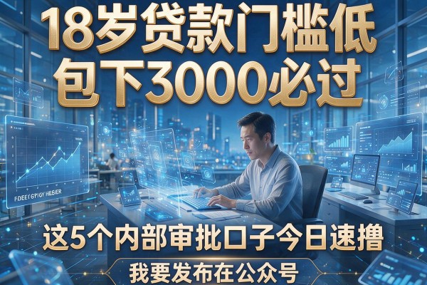 18岁贷款门槛低包下3000必过,这5个内部审批口子今日速撸!