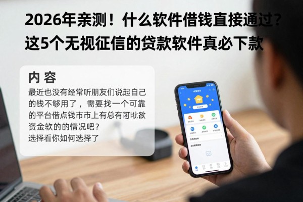 2026年亲测！什么软件借钱直接通过？这5个无视征信的贷款软件真能必下款