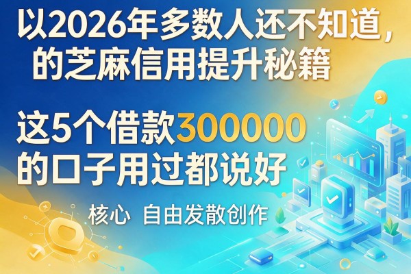 2026年多数人还不知道的芝麻信用提升秘籍,这5个借款30000的口子用过都说好