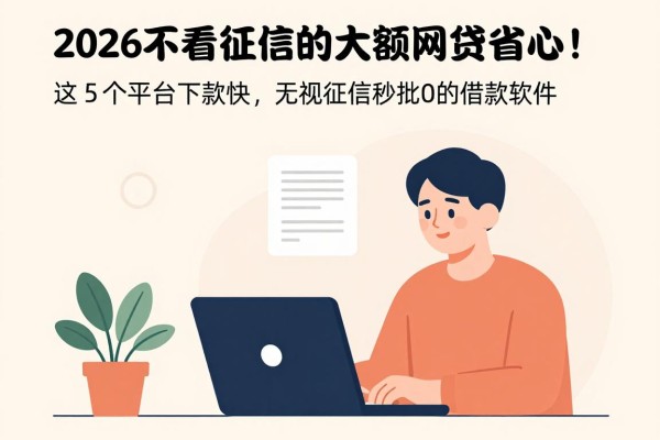 2026不看征信的大额网贷真省心！这5个平台下款快，附无视征信秒批3000的借款软件