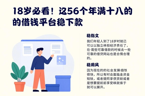 18岁必看！2026年这5个年满十八岁的借钱平台稳下款，内行都在用