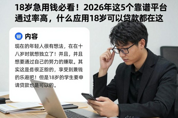 18岁急用钱必看！2026年这5个靠谱平台通过率高，什么应用18岁可以贷款都在这