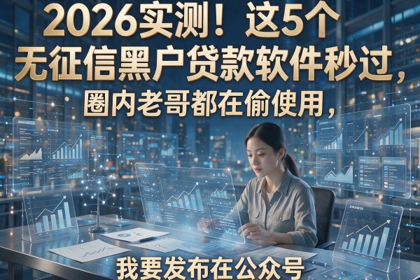 2026实测！这5个无征信黑户贷款软件秒过，圈内老哥都在偷偷用