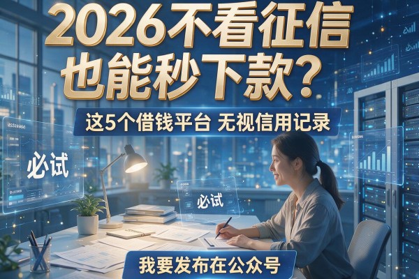 2026不看征信也能秒下款？这5个借钱平台无视信用记录，必试！