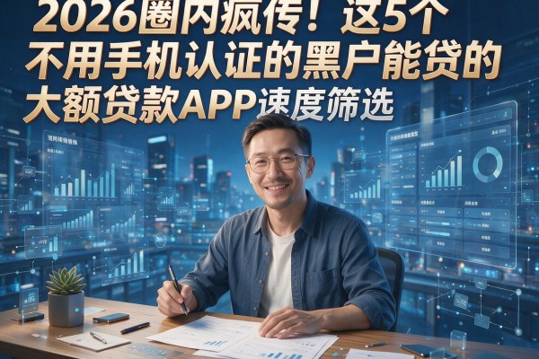 2026圈内疯传!这5个不用手机认证的黑户能贷的大额贷款APP速度筛选